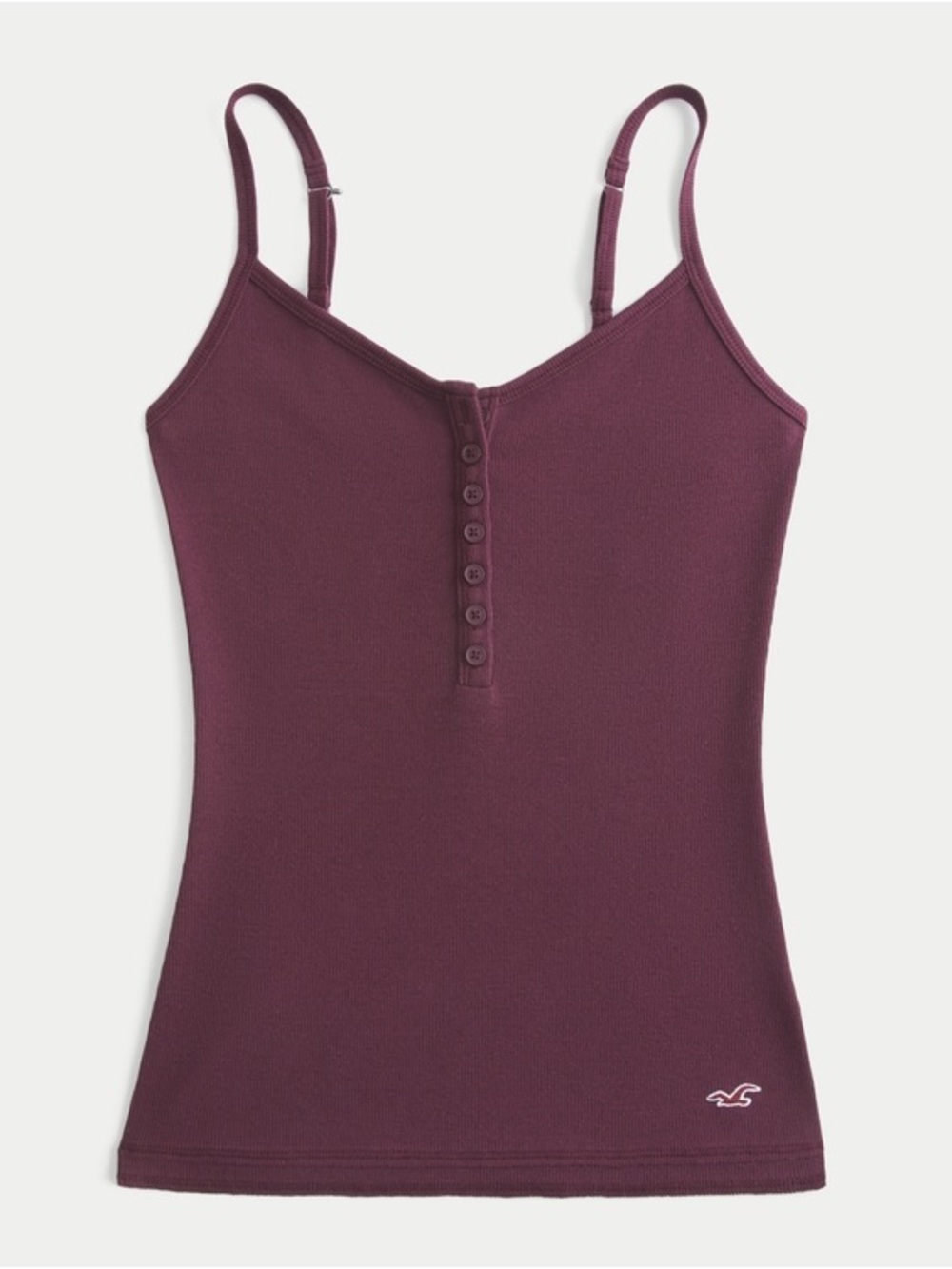 NWT Hollister Women’s Ribbed Henley Cami Tank Sz L